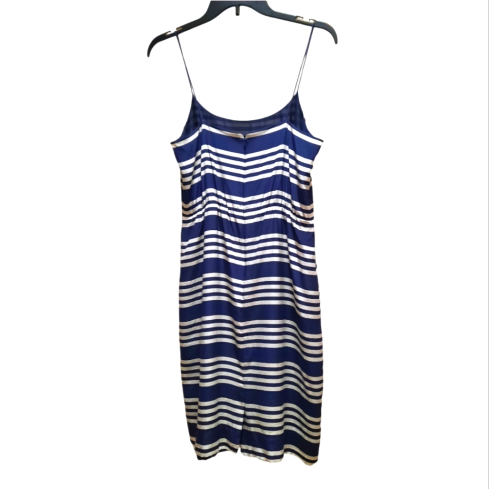 J. Crew 100% Silk Striped Mini Blouson Dress - Picture 5 of 6